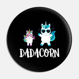 Dadacorn Unicorn Dad And Baby Fathers Day Rainbow dadcorn unicorn Pin