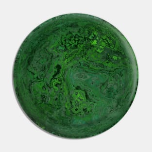 Green Fluid Pour Marble Planet Pin