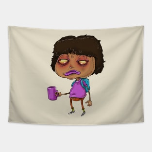 Dora before coffee Tapestry