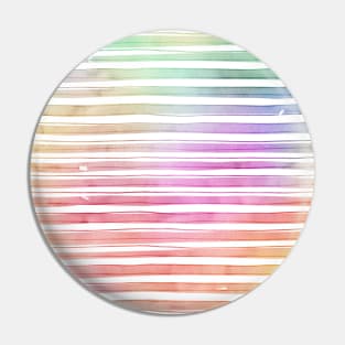 Rainbow Bright Pastel Watercolor Stripes and Lines Pin