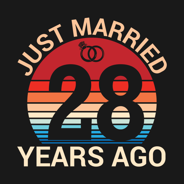 Just Married 28 Years Ago Husband Wife Married Anniversary by joandraelliot