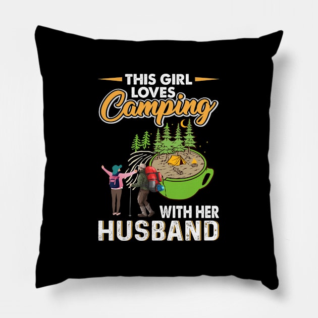 This Girl Loves Camping Pillow by busines_night