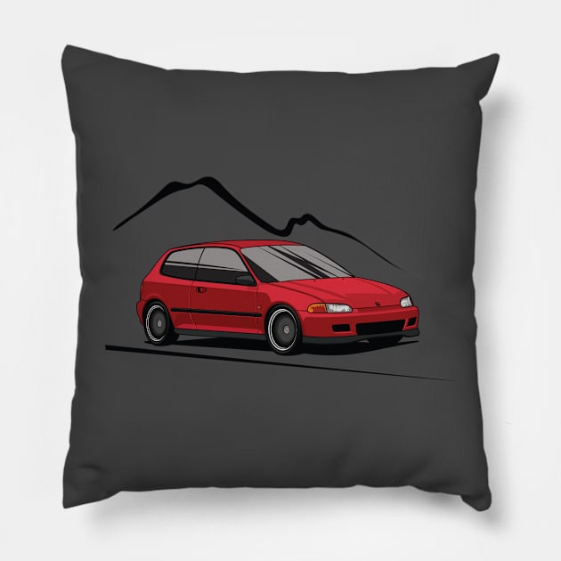 Red Civic EG Pillow by dipurnomo