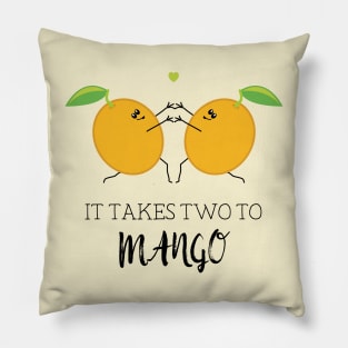 Takes Two to Mango Tango Cute Fruit Food Pun Pillow