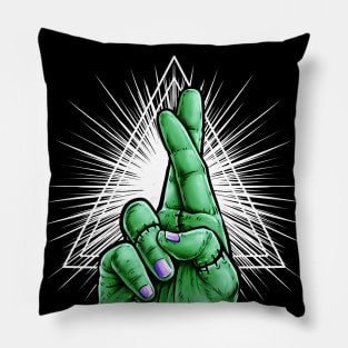 Zombie Fingers Crossed Pillow