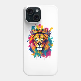 Colorful lion painting Phone Case