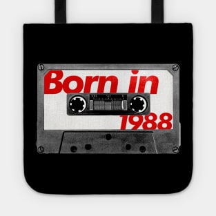 Born in 1988 ///// Retro Style Cassette Birthday Gift Design Tote