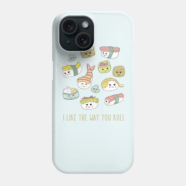 Kawaii Sushi Phone Case by Jackie Hurd