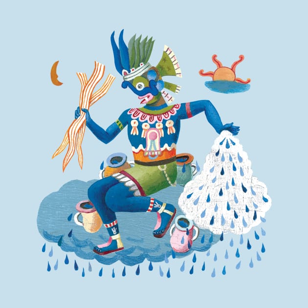 Tlaloc Rain God by John Parra Art