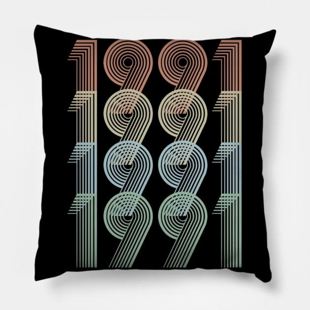 Vintage 1991 29th Birthday Gift Men Women Pillow by semprebummer7