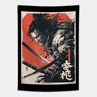 Vintage Japanese Manga samurai Tapestry