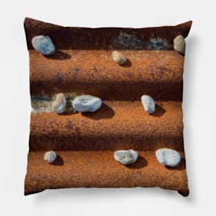 Pebbles on Rust Pillow