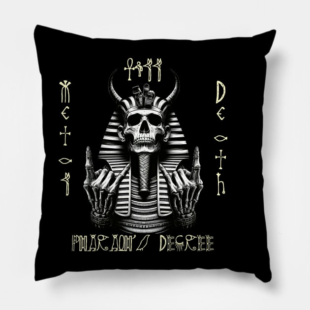 Sinister Metalhead Pharaoh Pillow by MetalByte