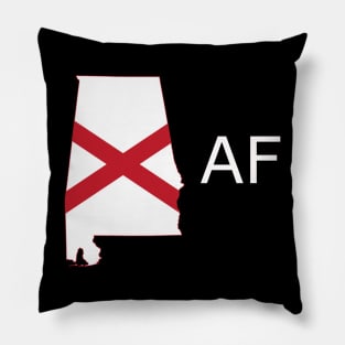 Alabama Flag State Outline AF (white) Pillow