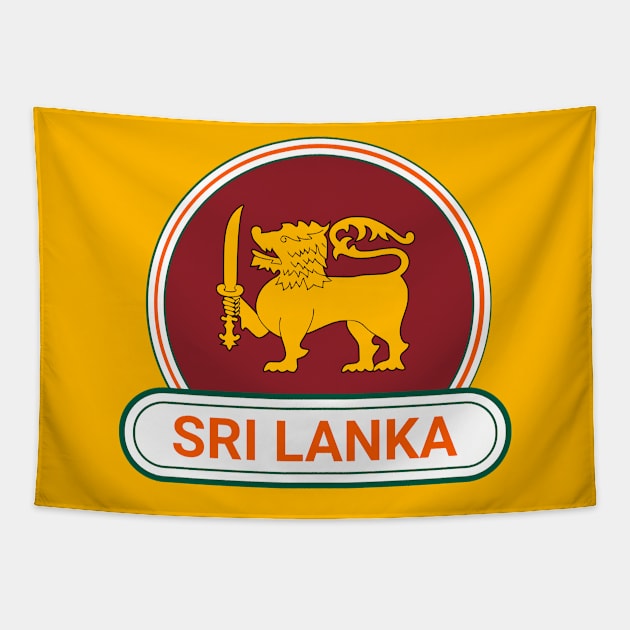 Sri Lanka Country Badge - Sri Lanka Flag Tapestry by Yesteeyear