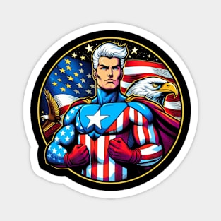 America: Patriotic Comic Book Super Hero USA Magnet