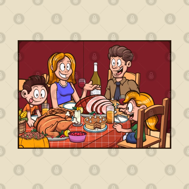 Family Having A Thanksgiving Dinner by TheMaskedTooner
