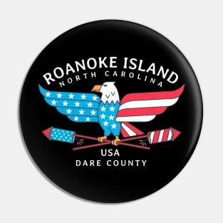 Roanoke Island, NC Summer Patriotic Pride Fourth of July Pin