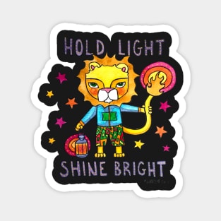 Hold Light, Shine Bright - Lion Animals of Inspiration illustration Magnet