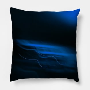 Blue blurry lights Pillow