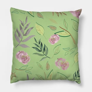 Festive Watercolor Flowers 1 Pillow