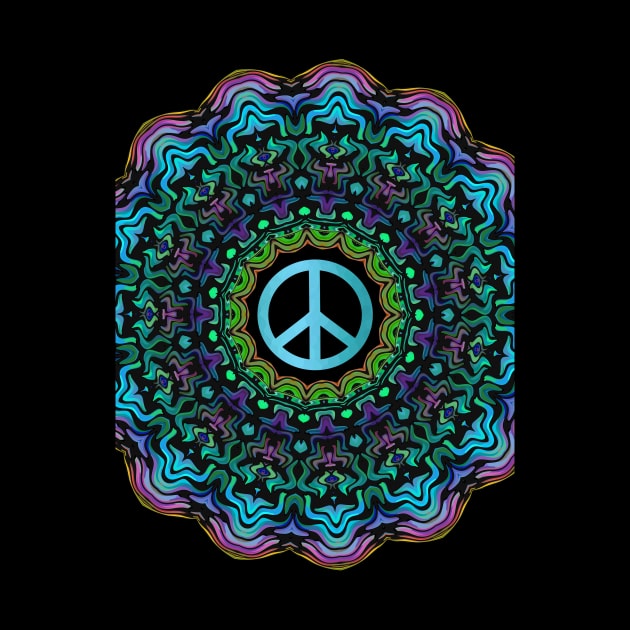 KALIEDOSCOPE Peace Sign Blue - Peace Activist Art by SartorisArt1