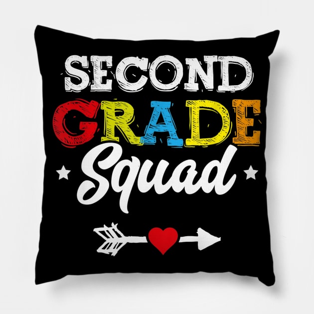 Second Grade Squad Shirt Teacher Student Kids Back To School Pillow by Sharilyn Bars