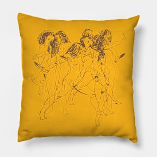 Six Women sketches dance Pillow