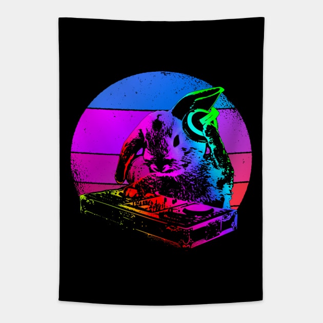 Cool Music Rabbit Mixer Board DJ Tapestry by Nerd_art