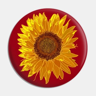 Positivity Sunflower Floral Art Pin