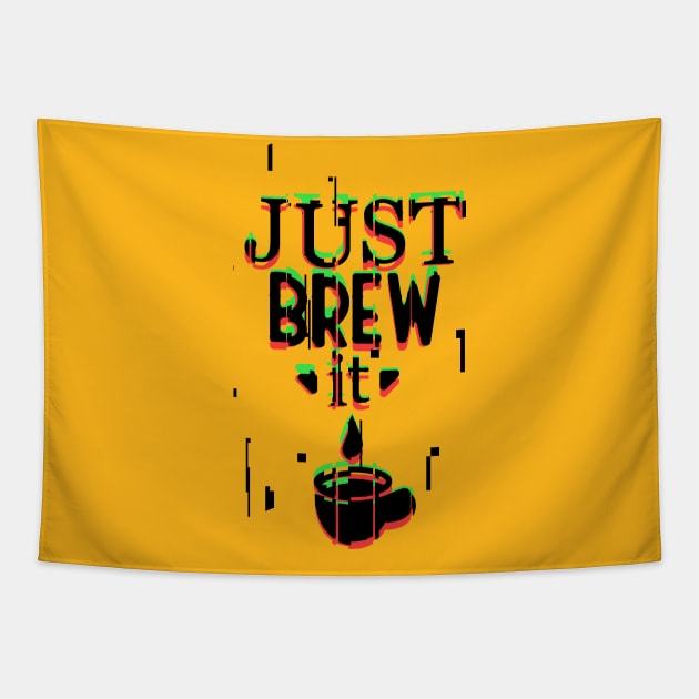 Just Brew It Tapestry by Kufic Studio