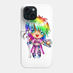 cute chibi elf dnd rainbow barbarian Phone Case