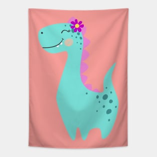 Cute Dinosaur Baby Girl Tapestry