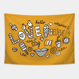 Love, Believe & Stay Cool Tapestry