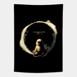 Meditating Chick Solar Eclipse 2024 Tapestry