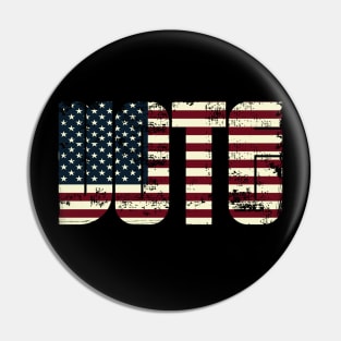 VOTE for Justice BLM USA Grunge Flag Text Pin