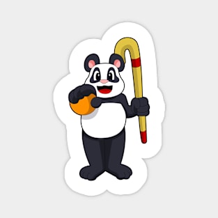 Panda at Hockey with Hockey bat Magnet