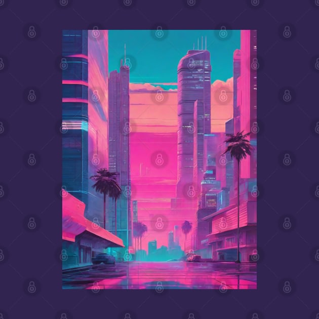 Vaporwave city aesthetic by Spaceboyishere