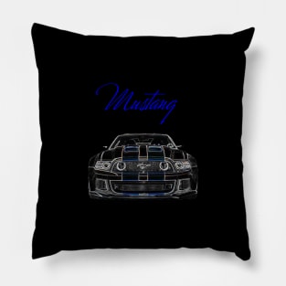 Mustang GT 2017 Car Front & Rear End On T Shirts Only Pillow