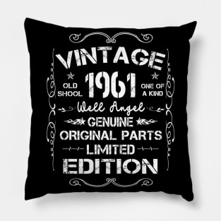 Vintage Made In 1961 Retro Classic 60th Birthday Decorations Pillow