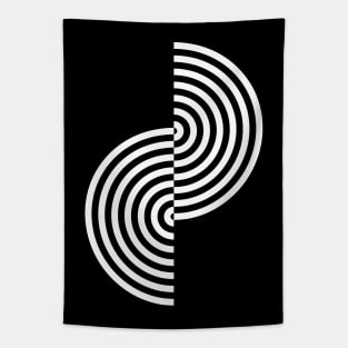 Groovy Waves - Black and White Tapestry