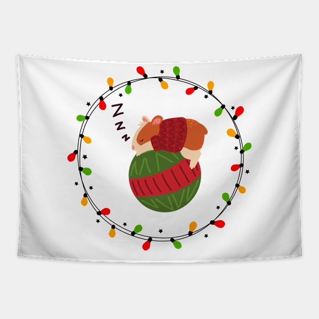 Christmas hamster Tapestry by designswithalex