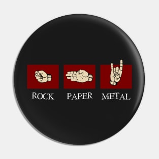 Rock Paper Metal Pin