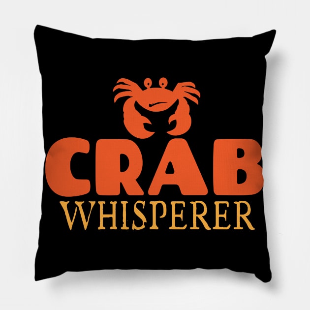 Crabs Whisperer Joke Ocean Beach Hermit Pillow by DesignatedDesigner