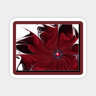 Dark Red Flower Magnet