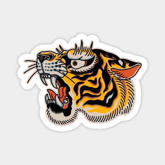 Tiger Head Magnet by Fredriktattooer X Mighty Things