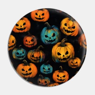Pumpkin Heads Halloween pattern Pin