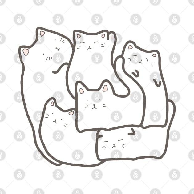 Neko White Mao Cat Puzzle Anime Kawaii Cat Meme Logo Art by Marinaaa010