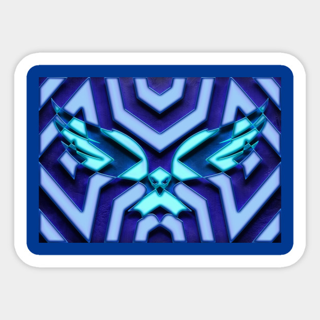 Freedom Eagle Geometric Neon On Black Wall