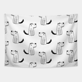 Cute dog illustration pattern Tapestry